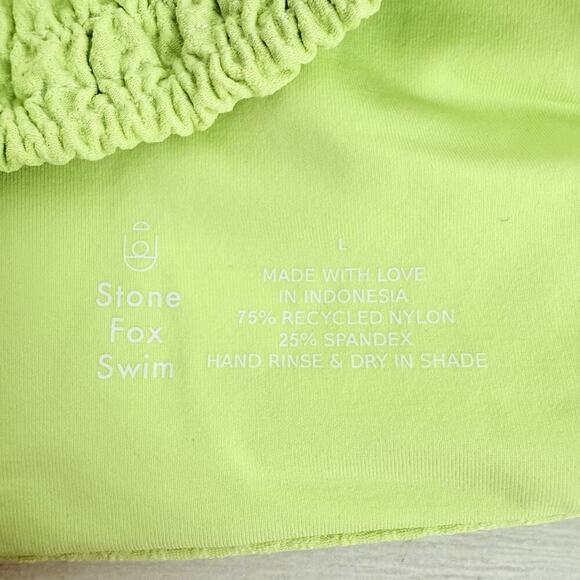 Stone Fox Swim Free People Meadow Top Size L Butterfly Pique Halter Green Beach - Picture 12 of 14